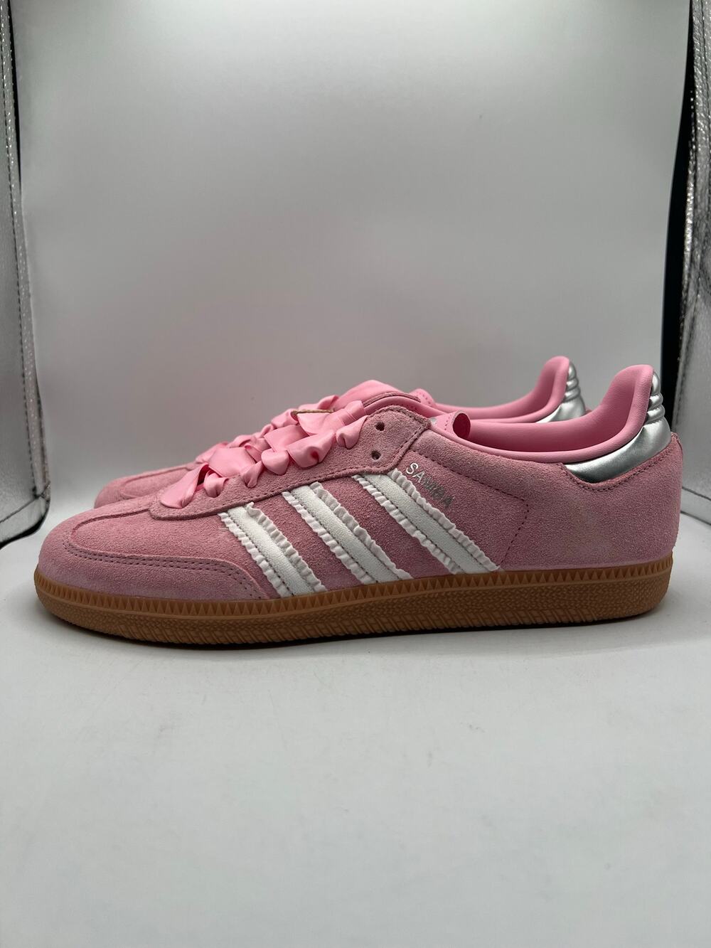 Adidas SAMBA J “Light Pink White Gum Ruffle” GS size 7Y